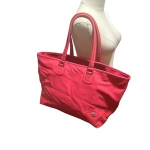 Lacoste Pink Tote Bag Crocodile Logo Shoulder Bag Large Shopper Purse